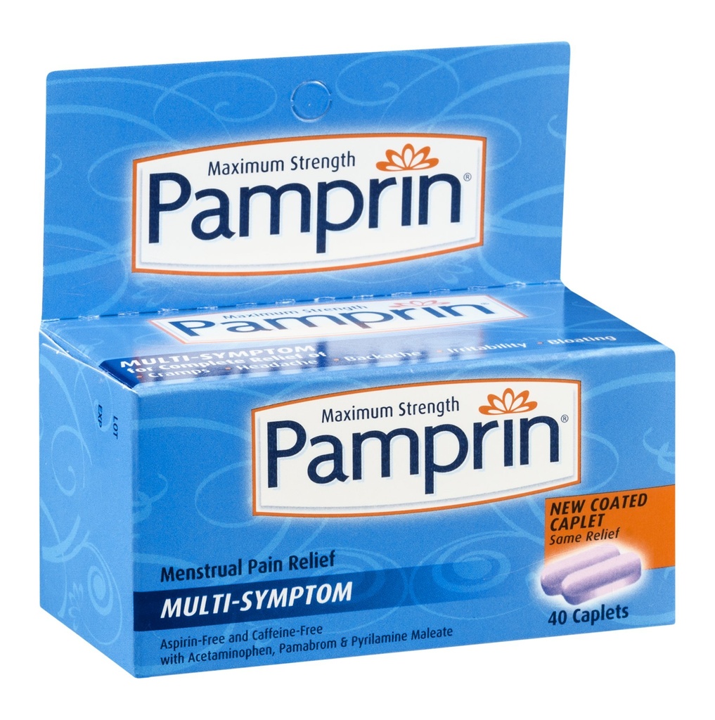 Pamprin Μέγιστη δύναμη Δισκία Εμμηνόρροιας Πολυσυμπτώματος, 40 κουτιά (πακέτο 3)