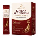 Good Monday Korean Red Ginseng Liquid Stick, Individually Packed Daily Ginseng Supplement, Convenient On-the-Go Stick Packs, 20 Sticks x 10 mL, Made in Korea