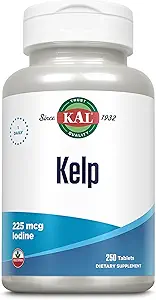 KAL 225 Mcg Kelp Iodine Tablets, 250 Count