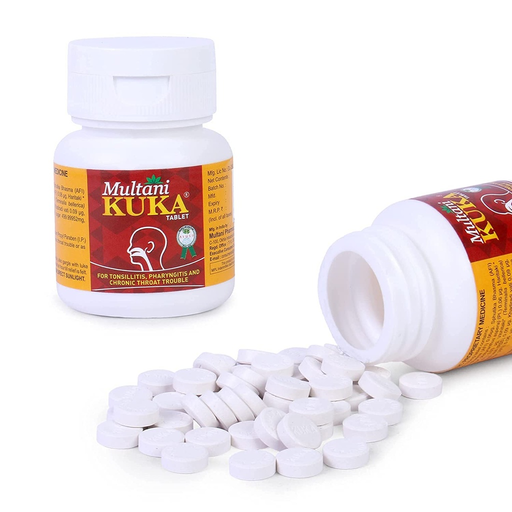 DKM Multani Kuka Tablet | Useful in Tonsillitis, Pharyngitis & Chronic Throat Trouble | 100% Natural & Ayurvedic | Get Relief from Tonsils & Swollen Issues | 100 Tablets