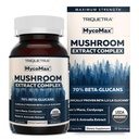 MycoMax Mushroom Complex - 70% Beta Glucans, Max Potency Mushroom Supplement, US Grown + Usulger Extraction - Lions Mane, Cordyceps, Reishi & More - Γνωριμία, Ανοσία, Ενέργεια - 60 κάψουλες