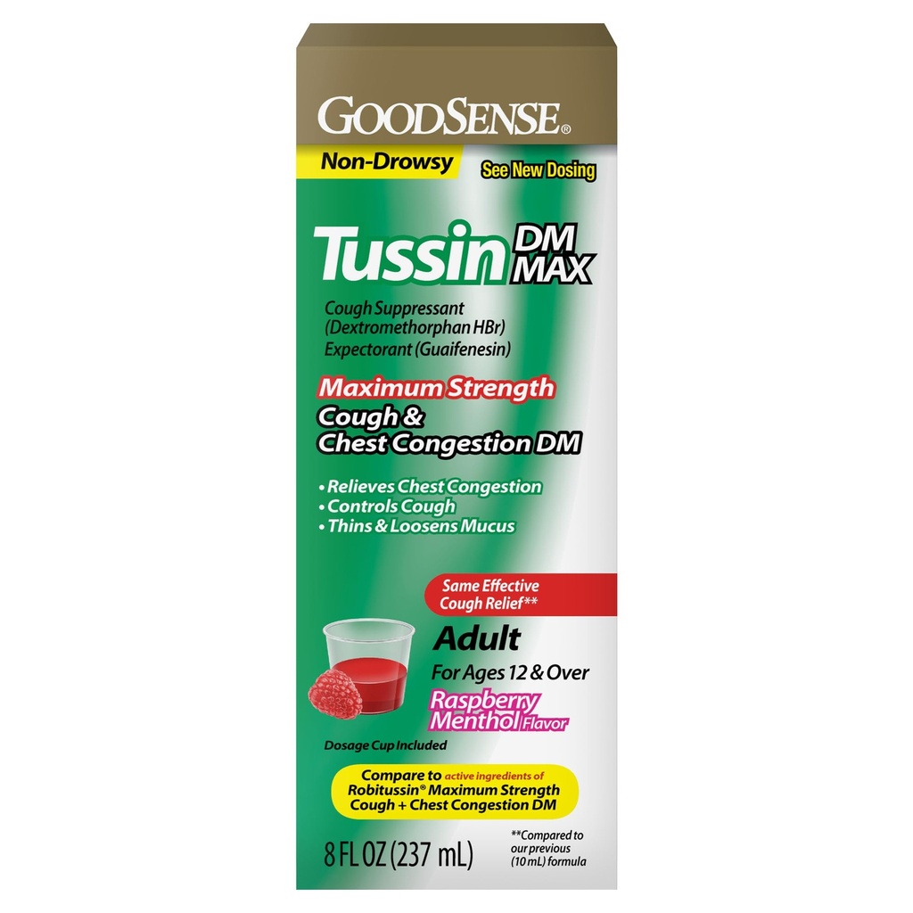 GoodSense Tussin Dm Maximum Cough and Chest Congestion 20 Mg /400 Mg, 8 Fluid Ounce