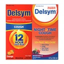 Delsym 12 Hour Cough 5 oz. and Nighttime Fast Relief 6oz, Cough Liquid, Cold Medicine for Adults Relieves Cough, Sore Throat, Pain & Fever, Runny Nose