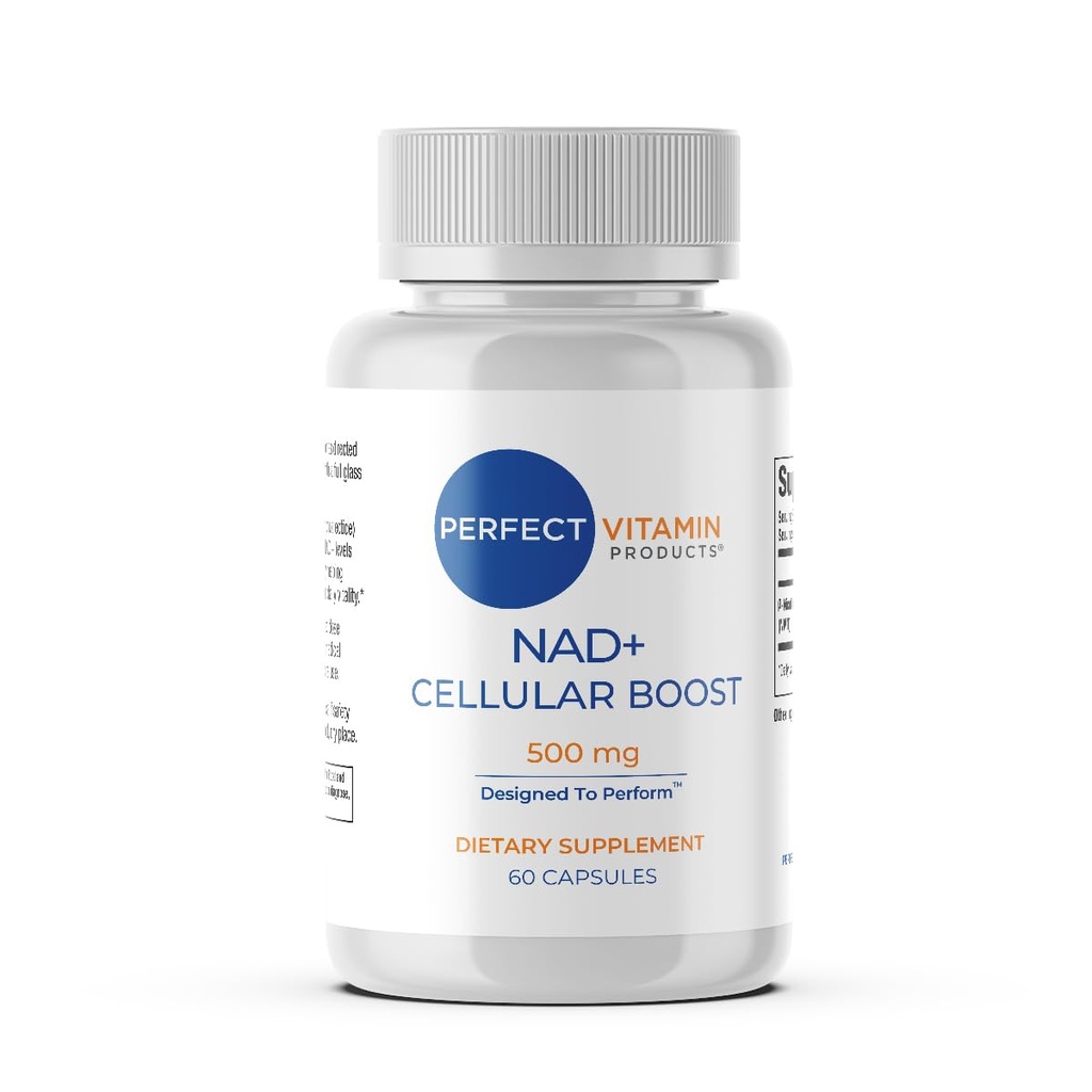 NAD+ Cellular Boost – 500mg NMN Supplement for NAD+ Support, Cellular Energy, Brain Clarity & Anti-Aging – Longevity & Recovery Support – 60 Vegan Capsules (30 Servings)