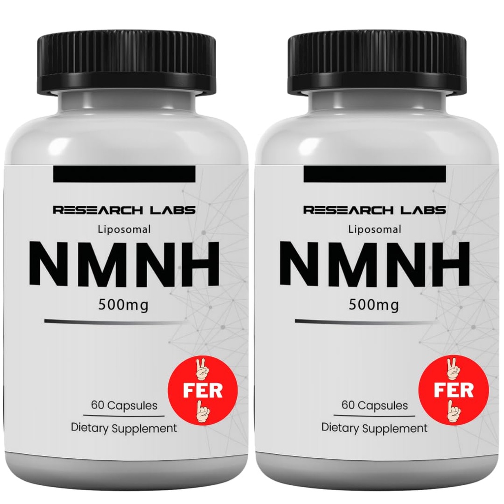 Research Labs 2 Pack Liposomal NMNH (NMN Supplement Alternative) 500mg Per Serving | 120 Capsules (Dihydronicotinamide Mononucleotide) NAD Supplement to Boost NAD+ Levels for Anti Aging