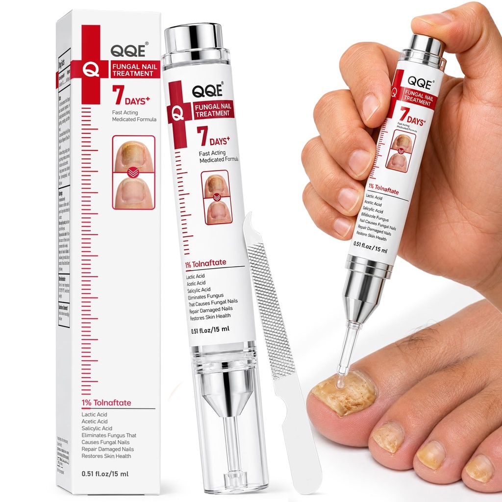 Toenail Fungus Treatment Extra Strength - 1% Tolnaftate & Triple Acid Complex - Repairs Thick, Yellow, Discolored & Damaged Nails - Fast-Acting Fungal Nail Treatment - 0.51 fl oz