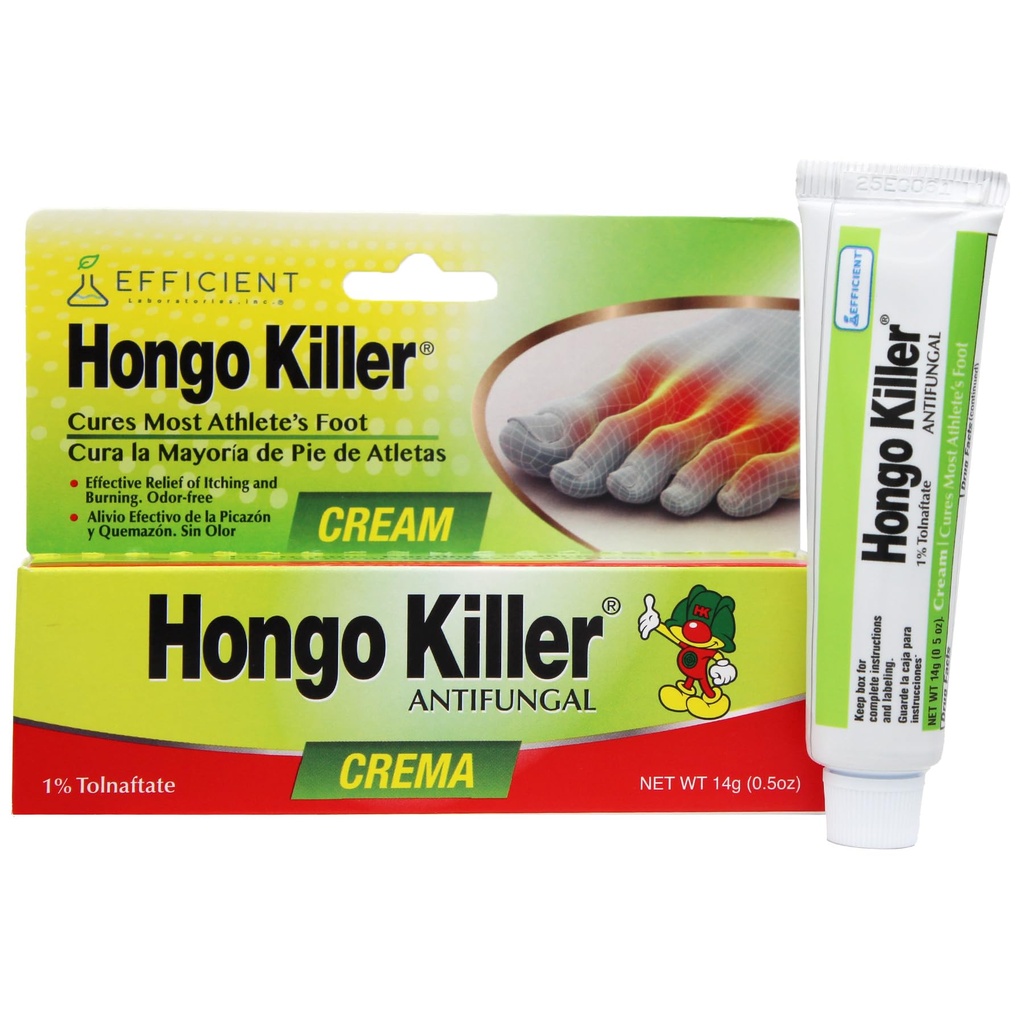 Hongo Killer Antifungal Cream 0.5oz - Athlete's Foot Treatment | Athlete's Foot Treatment, Jock Itch Treatment, Ringworm Treatment, Relieves Itching, Burning, and Scaling