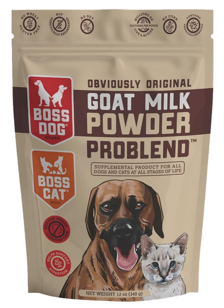 Boss Dog Goat Milk Powder Problend, 12 oz Bag