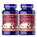 Puritan's Pride Naturally Sourced Cranberry One Per Day Fruit Concentrate 500mg, 50:1 Dietary Supplement for Urinary Tract Support, 4 Month Supply, 120 Rapid Release Capsules, 2 Pack