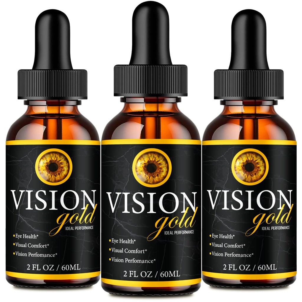 Vision Gold Drops, Official Vision Gold Eye Health Supplement Drops - Maximum Strength, All Natural Visual Wellness & Crystal Clear View, Premium VisionGold for Gentle Eye Care Reviews (3 Pack)