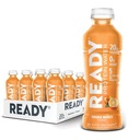 Ready® Clear Protein Water – 20g Whey Protein Isolate, Zero Sugar, Low-Calorie Sports Drink for Hydration & Recovery – Electrolytes, Essential Amino Acids – Orange Mango, 16.9 fl oz Bottles (12-Pack)