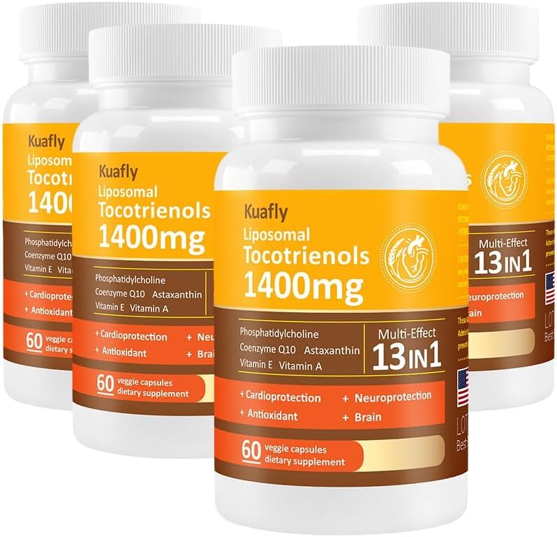 Liposomal Tocotrienols Vitamin E 1400mg - High Potency Vitamin E Tocotrienols with Phosphatidylcholine, Astaxanthin 240 Capsules