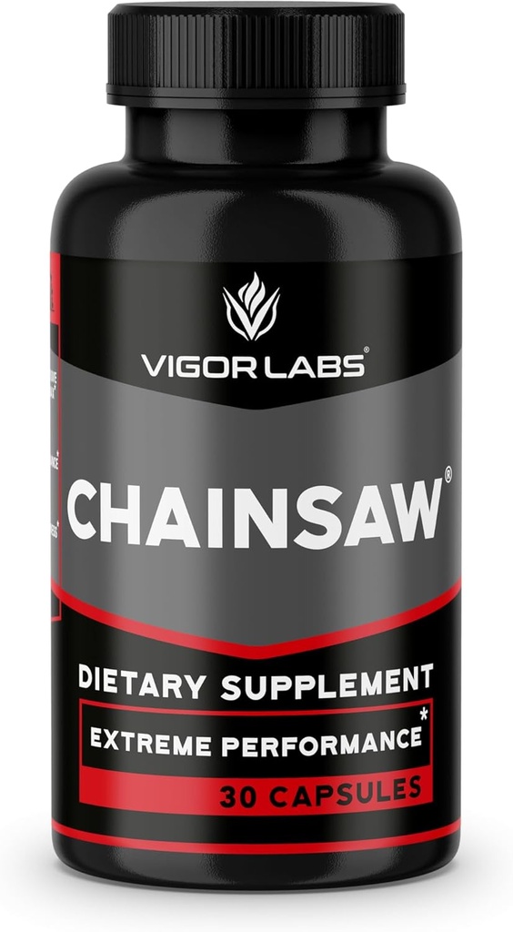 Αλυσοπρίονο από Vigor Labs (30 κάψουλες), Υποστηρίζει τη σταθερότητα, Stamina και την αντοχή, Συμπλήρωμα διατροφής για την ενίσχυση της ροής του αίματος (Κατασκευασμένο στις ΗΠΑ)