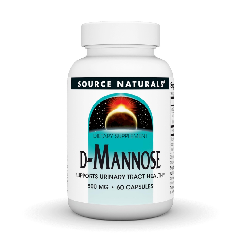 Source Naturals D-Mannose, Potent Urinary Tract & Bladder Health Support*, 500mg - 60 Capsules