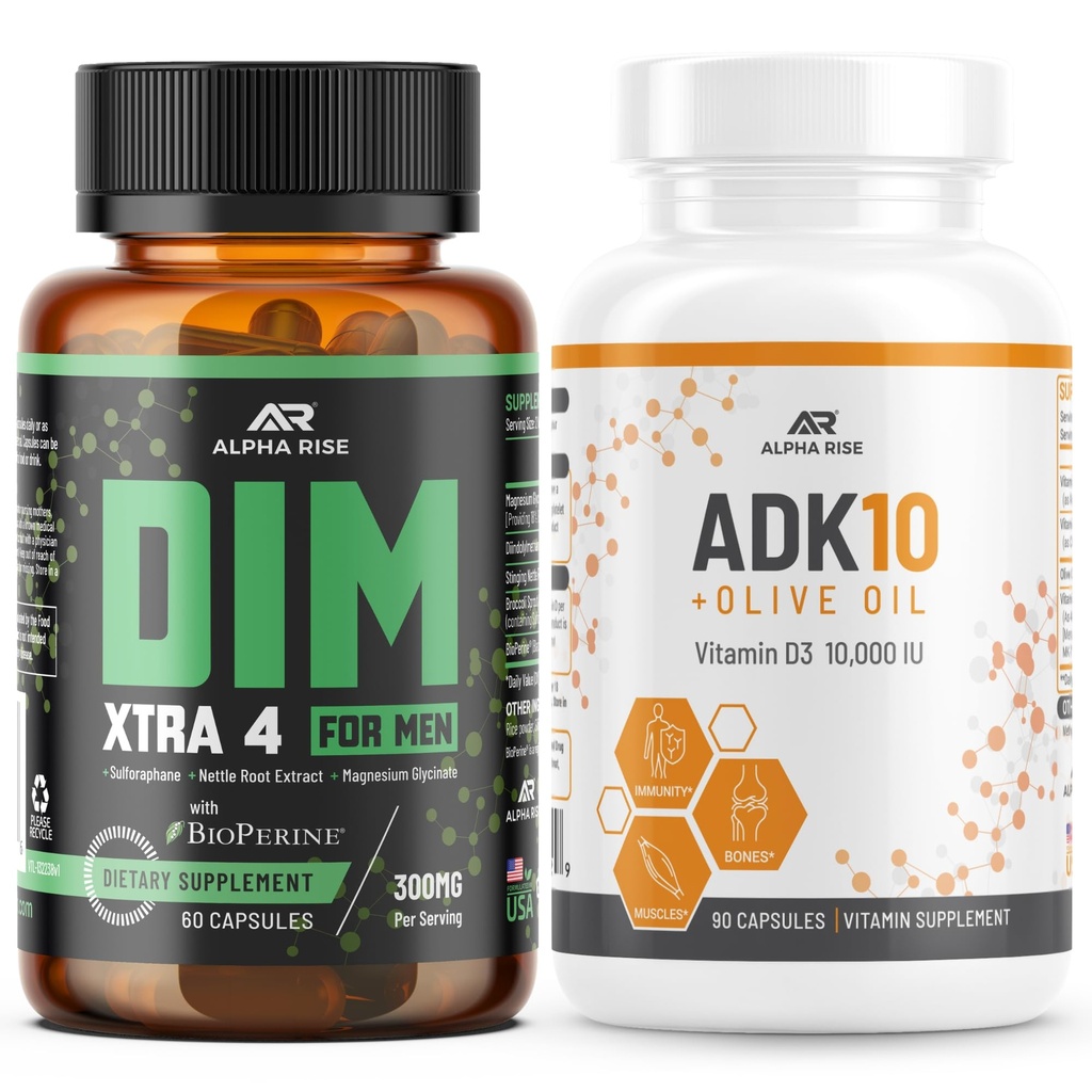 DIM Xtra 4 Supplemnent for Men + ADK 10 Vitamin Supplement