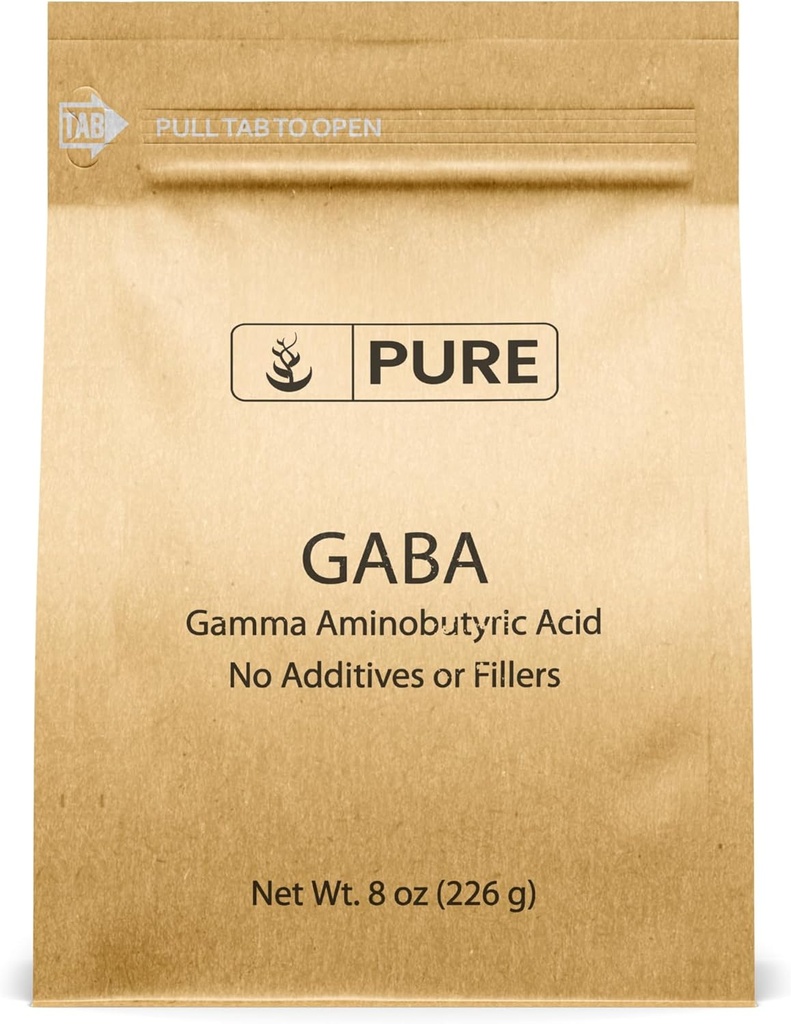 Καθαρά πρωτότυπα συστατικά Gamma Aminobutyric Acid (GABA) σκόνη (8 oz) πάντα καθαρό, χωρίς πληρωτικά ή πρόσθετα, Lab Επαληθευμένο