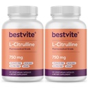 BESTVITE L-Citrulline 750mg ανά καψάκιο (240 κάψουλες χορτοφαγικής) (120 x 2) - Χωρίς Stearates - No Silica - No fillers - Μη ΓΤΟ - Χωρίς γλουτένη - Vegan