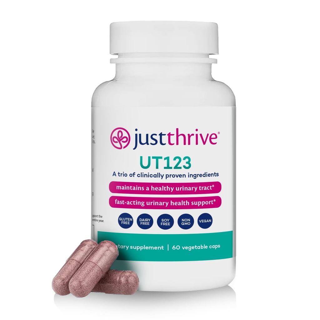 Just Thrive UT123 - Υποστηρίζει την ουρολοίμωξη υγεία για τις γυναίκες - Φτιαγμένο με βατόμουρο, 60 κάψουλες