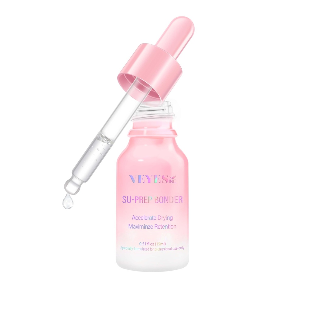 VEYES INC Super Lash Bonder for Eyelash Extensions SU-PREP Bonder, Glue Accelerator, Lash Sealant, Adhesive Companion, Reducing Glue Fumes and Extending Eyelash Retention Time, Salon Eyelash Supplies