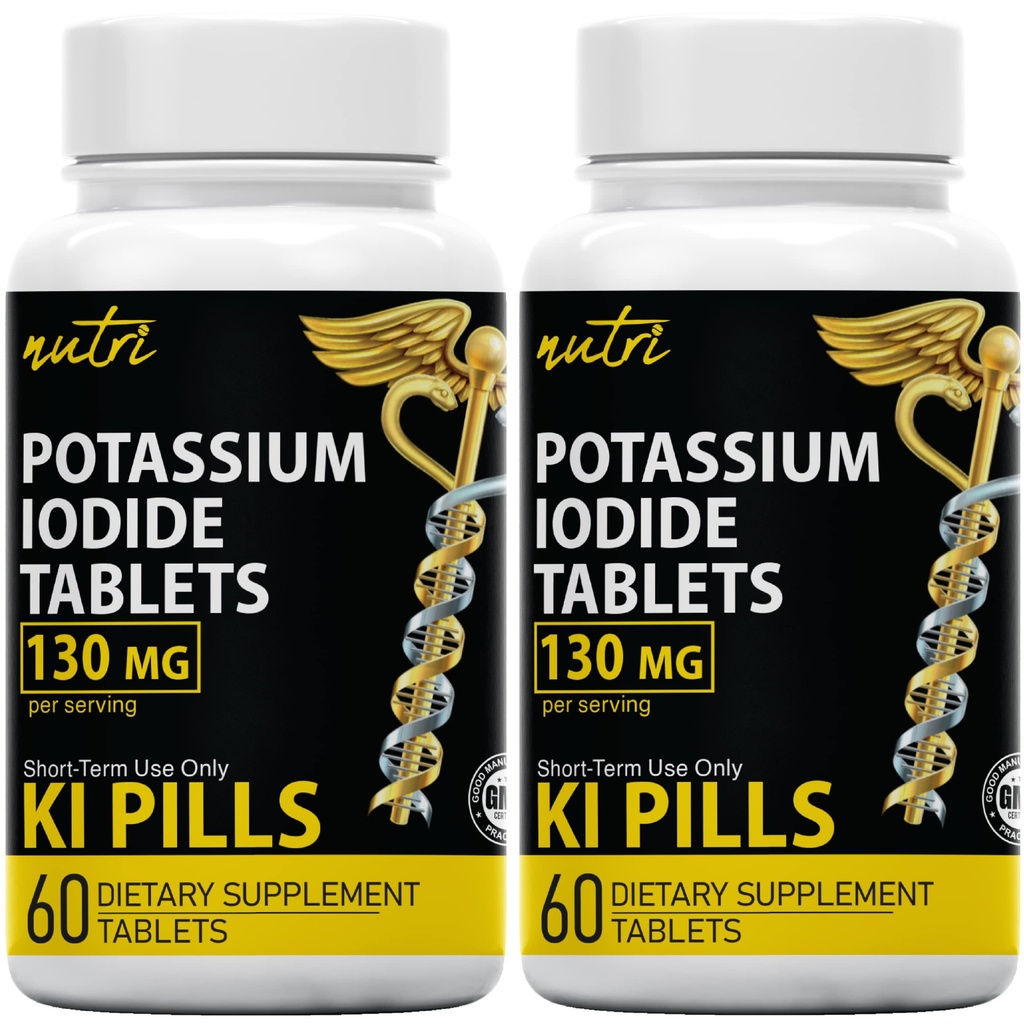 Ενώσεις της φύσης Ιωδιούχα δισκία καλίου 130 mg (πακέτο των 2) - (120 δισκία) ΛΗΞΗ 10/2032 - χάπια Ki - Yoduro de potasio