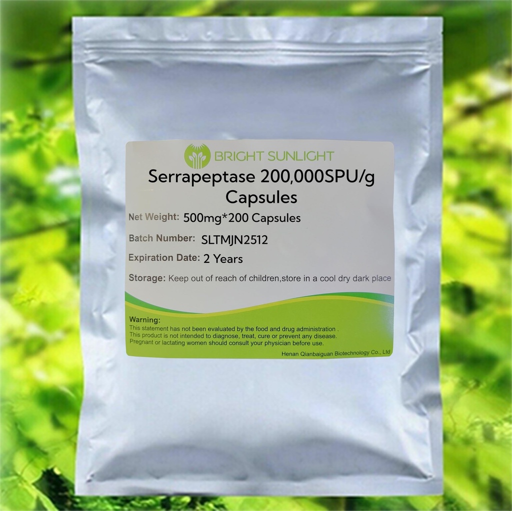 Serrapeptase Powder 200,000SPU/g Capsules ，500mg*200 Capsules