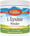 Carlson - L-Lysine Κόνις, Free-Form Amino Acid, 960 mg, Υποστηρίζει υγιή ιστό & μυϊκή ανάπτυξη, 3,53 oz (100 g)