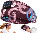 LOVE EYE Sleep Headphones Bluetooth 5.4, Sleep Mask Wireless Music Eye Mask for Side Sleepers, Soft Breathable Music Headband with HD Speaker for Workout Jogging Yoga Insomnia Travel Gift (Plum Red)