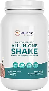 Reignite Wellness by JJ Virgin | Chocolate Paleo-Inspired All-in-One Shake | Gluten Free + Dairy Free Protein Powder | Contains 20G of Beef Protein with Vitamins, Minerals, Amino Acids | 30 Servings