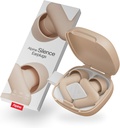 Alpine Silence Earplugs for Sleep, Focus & Travel - V-Shape Snug Fit & Soft Oval Tips – 4 Sizes XS/S/M/L - Comfortable, Reusable Hearing Protection - up to 22 dB – Beige