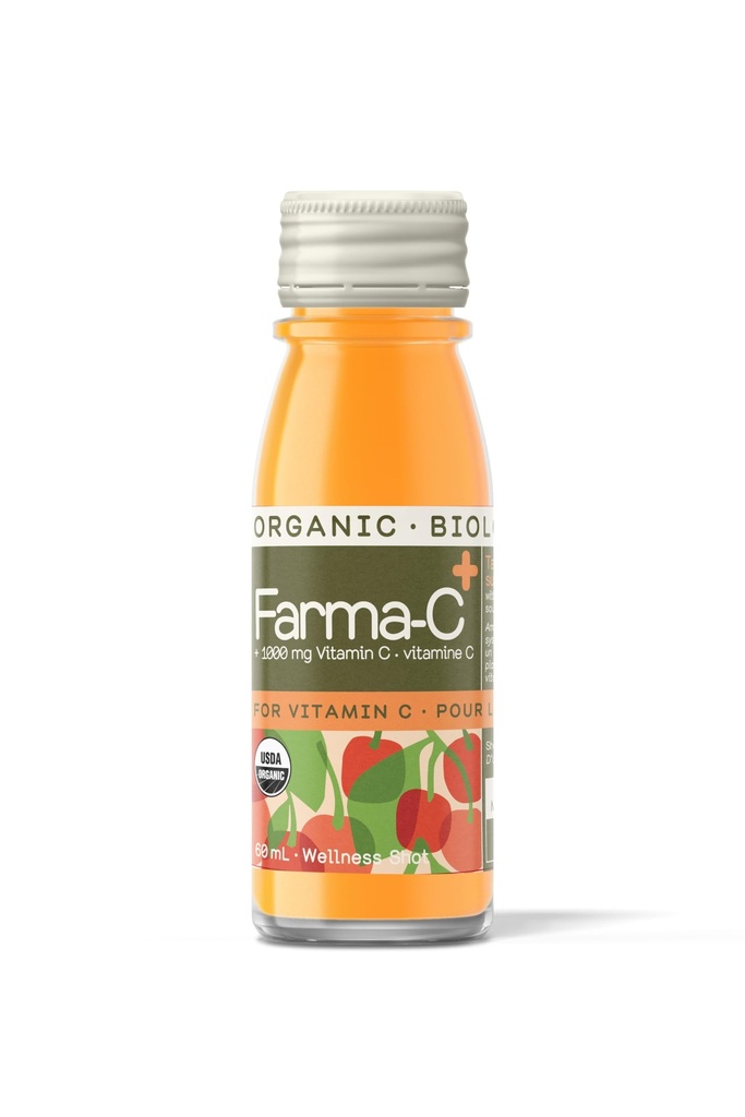Greenhouse Juice Organic Farma-C+ Wellness Shots Vitamin C Immune Shot Cold-Pressed with Orange, Acerola Cherry, Sea Buckthorn Berry and Fermented Echinacea | Vegan & Gluten-Free (2 Oz, Pack of 12)