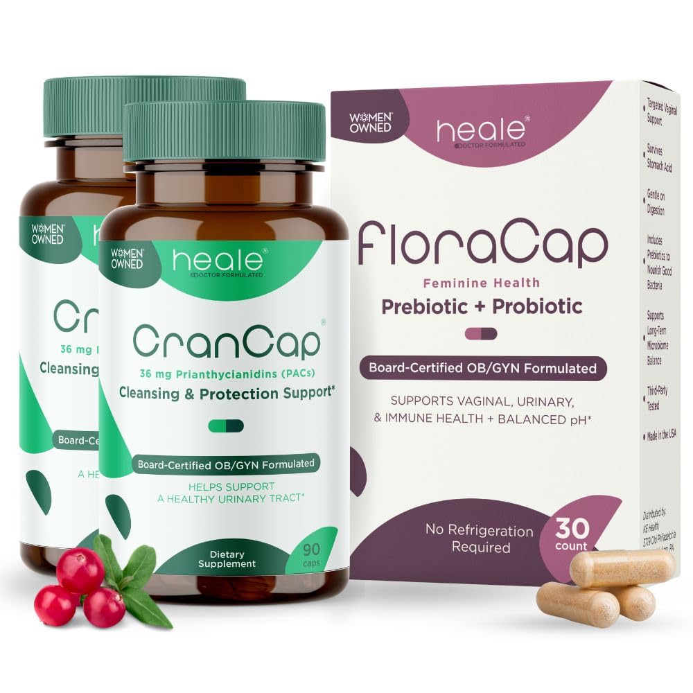 Bundle of CranCap 180 Count and FloraCap - Urinary Tract Health Cranberry Supplement and FloraCap Probiotics for Women