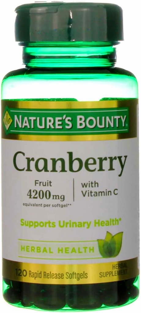 Καρποί Boundy Cranberry της φύσης 4200 mg, συν βιταμίνη C Softgels, 120 ea (πακέτο των 5)