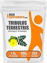 BulkSupplements.com Tribulus Terrestris Extract Powder - Tribulus Terrestris Supplements, Herbal Supplement - Gluten Free, 1.5g per Serving, 500g (1.1 lbs) (Pack of 1)
