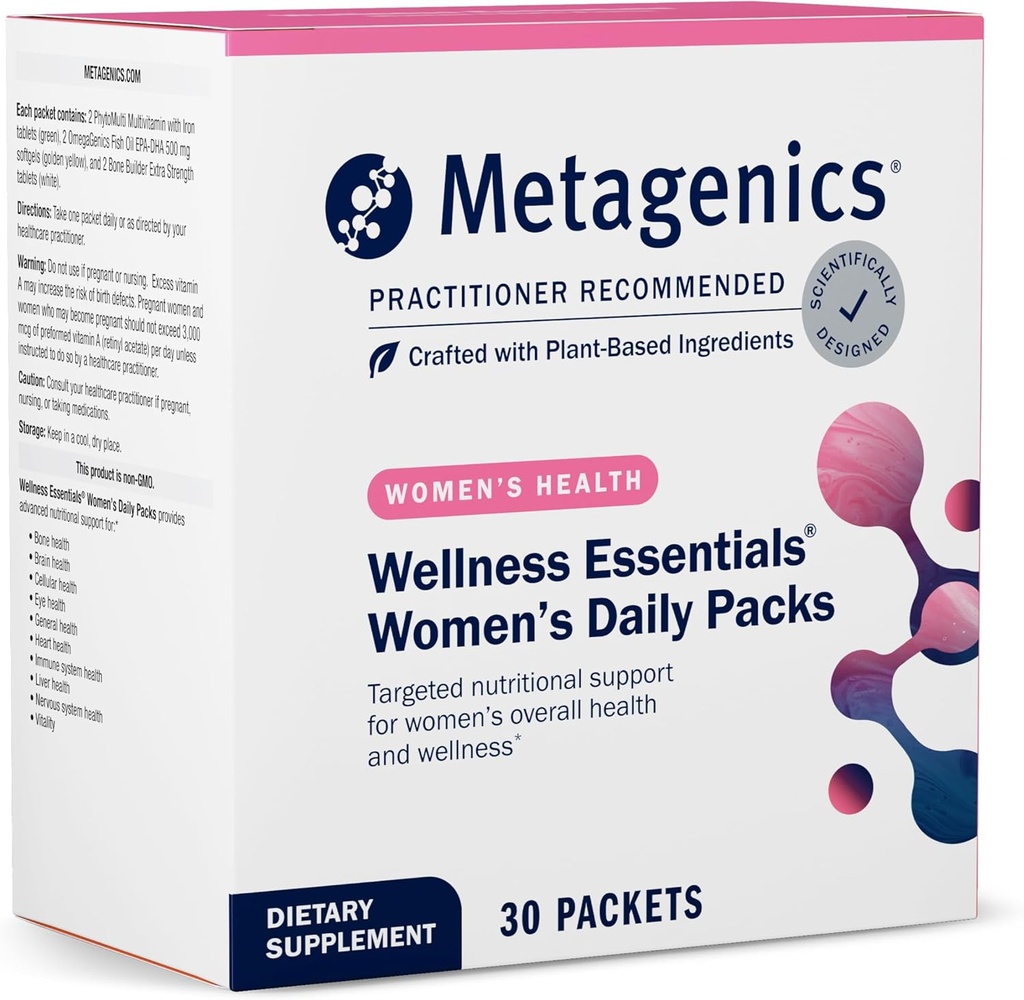 Metagenics Wellness Essentials Women's Daily Packs - 30 Daily Multivitamin Packs - Γυναικείες Πολυβιταμίνες - Υποστήριξη Πυκνότητας Οστών* - Ωμέγα-3 Λιπαρά Οξέα - Μη ΓΤΟ & Χωρίς Γλουτένη - 30 Πακέτα