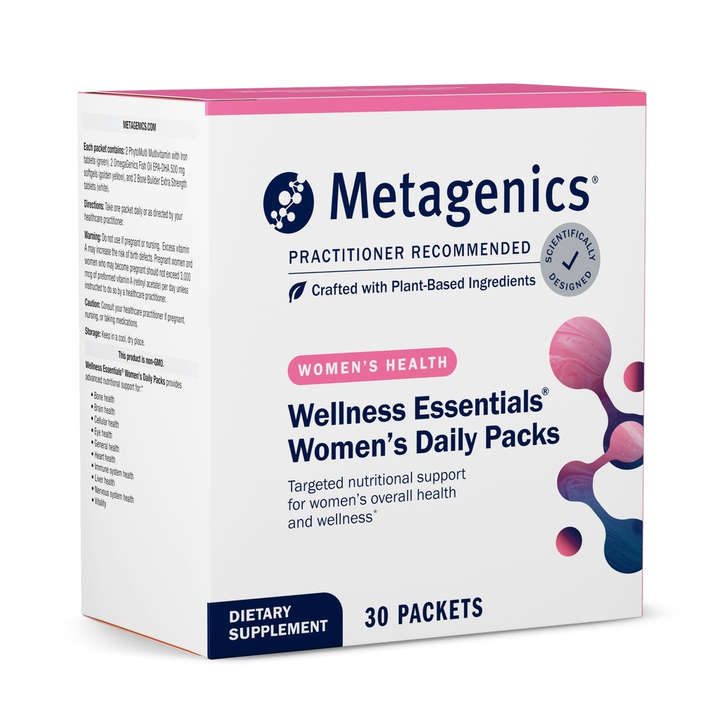 Metagenics Wellness Essentials Women’s - Daily Packets* - Multivitamin, Omega‑3s & Antioxidants for Bone, Immune & Energy Support* - Non‑GMO, Gluten‑Free - 30 Packets