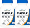 Nutricost Vitamin B1 (Thiamine) 100mg, 120 Capsules - Gluten Free and Non-GMO (Pack of 2)