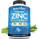 Nutrivein Premium Zinc Gluconate 100mg - 120 Κάψουλες: Υψηλής Απορρόφησης Συμπληρώματα Γλυκονικού ψευδαργύρου για το Well-Baying - Βασικά στοιχεία για την ευεξία