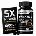 Ethiopian Black Seed Oil Capsules, 1000mg Organic Cold Pressed Black Seed Oil, Black Cumin Seed Oil Softgels, Non-GMO, Gluten-Free, 120 Softgels, 60 Day Supply