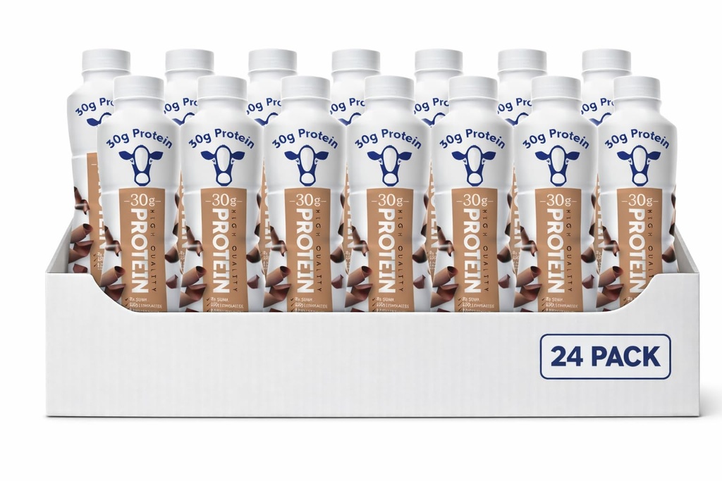 High Chocolate protein Nutrition Shake | 24 pack (24, 11.5 Fl Oz) 30g Protein per Bottle | Only 2g Sugar & 150 Calories | Enriched with 8 Naturally Occurring Vitamins & Minerals | Ready-to-Drink, Lactose free.