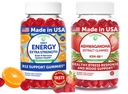 Lunakai USA Made Energy B12 & Ashwagandha Gummies Bundle – Daily Energy & Mood Support – 60 Non-GMO Gummies Each