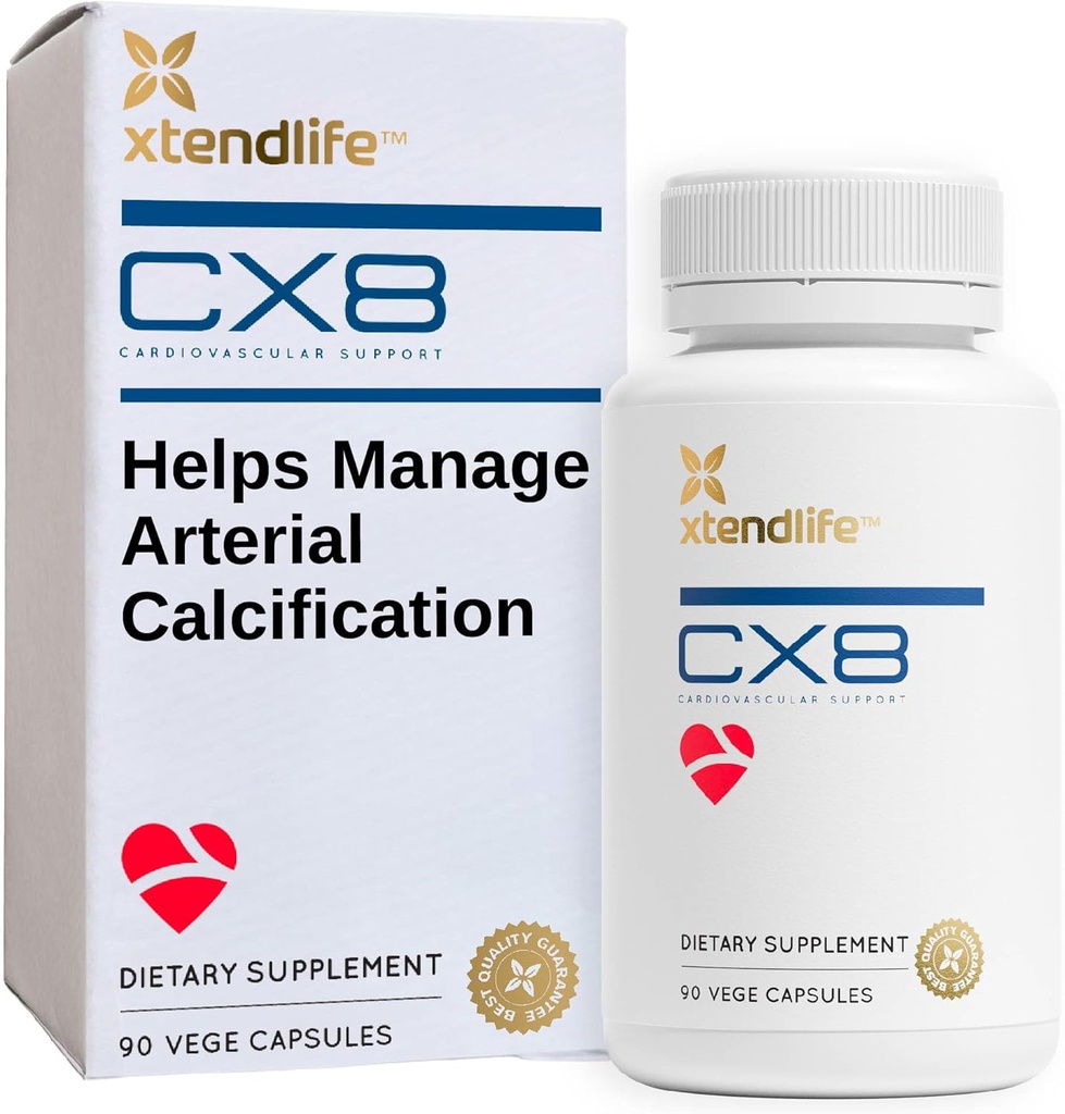 Xtendlife CX8 συμπλήρωμα υγείας καρδιάς για καρδιοαγγειακή υποστήριξη, κυκλοφορία, και αρτηριακή υγεία - με βιταμίνη K2 MK7, D3, τοκοτριενόλες, και θαλάσσια Buckthorn-30 ημέρα προσφοράς