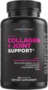 Livingood Daily Collagen + Joint Support, Grass Fed Multi Collagen Peptides I III V X with Hyaluronic Acid, Joint Support Supplement for Women & Men, Hair Skin Nails, Keto & Gluten Free, 120 Capsules