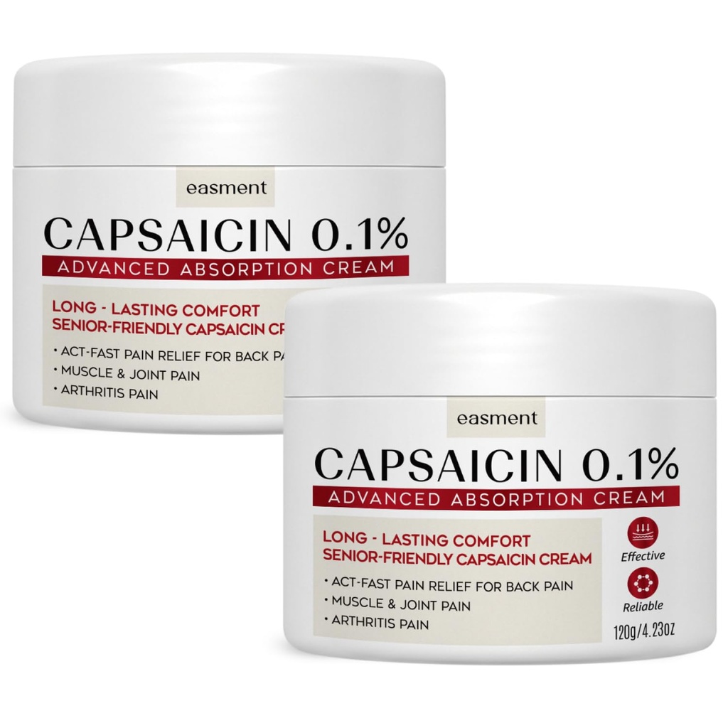 0.1% Capsaicin Pain Relief Cream – 2 Pack
