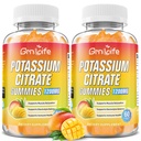 Κάλιο Κιτρικό Gummies, Υψηλή Gummies συμπλήρωμα κάλιο 1200mg πόδια στήριξης Cramps & μυϊκή υγεία, Κάλιο Gummies για ενήλικες & παιδιά, Vegan, Mango Γεύση 120 κόμης