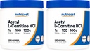 Nutricost Acetyl L-καρνιτίνη (ALCAR) 100 GMS (2 Pack) - 100 Σερβίρει κάθε - 1000mg ανά Σερβίρισμα - Καθαρή σκόνη Acetyl L-καρνιτίνης - Μη ΓΤΟ, Χωρίς γλουτένη