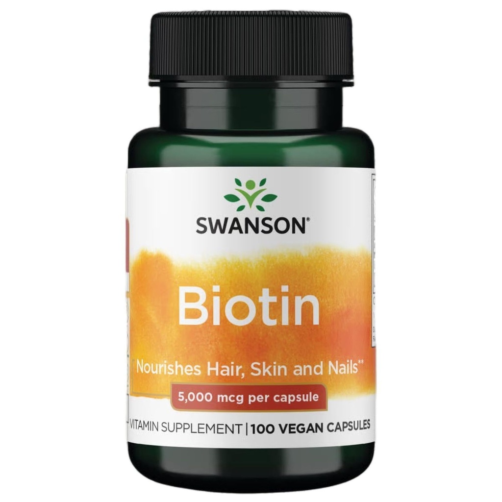 Swanson Βιοτίνη Βιταμίνη B7 5000 mcg 100 Καψάκια