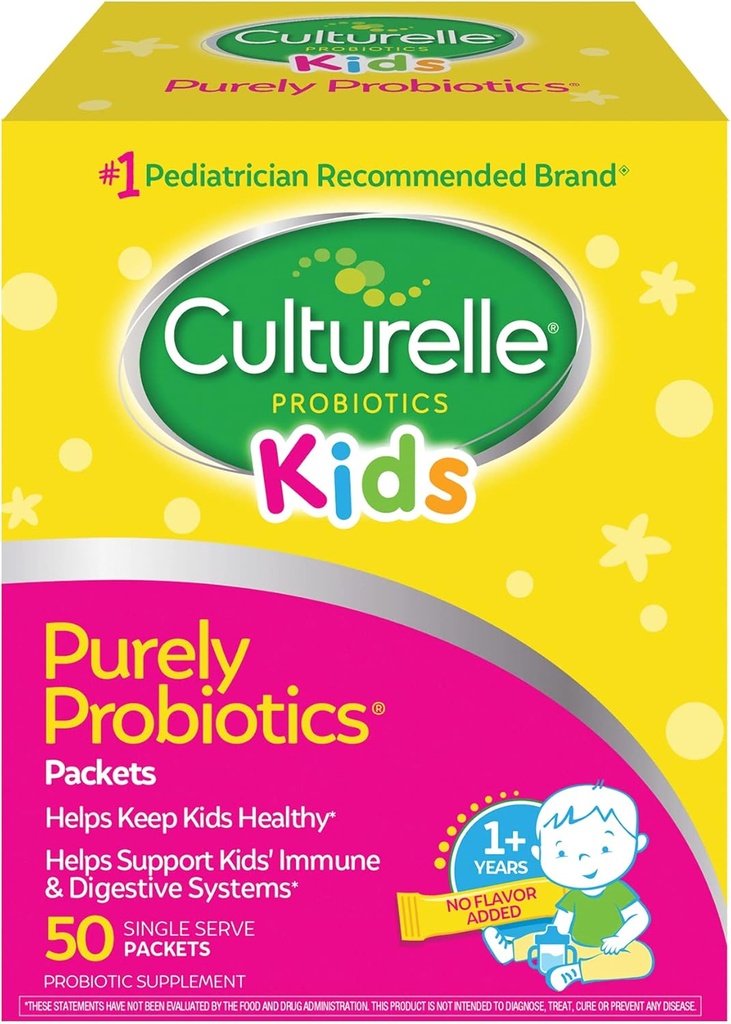 Culturelle Kids Daily Probiotic Packets for Kids, (Ages 3+) - 50 Count – Από το #1 Pediatrician-Recommended Brand – Flavorless Daily Probiotics for Digestive Health & Immune Support