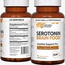 NATURAL STACKS Σεροτονίνη Brain Food w/L-Tryptophan & Rhodiola Rosea - Συμπλήρωμα υποστήριξης Mood - Προάγει θετική διάθεση, ηρεμία, άγχος ανακούφιση - Happy Mood & Brain support συμπλήρωμα - 75 κάψουλες