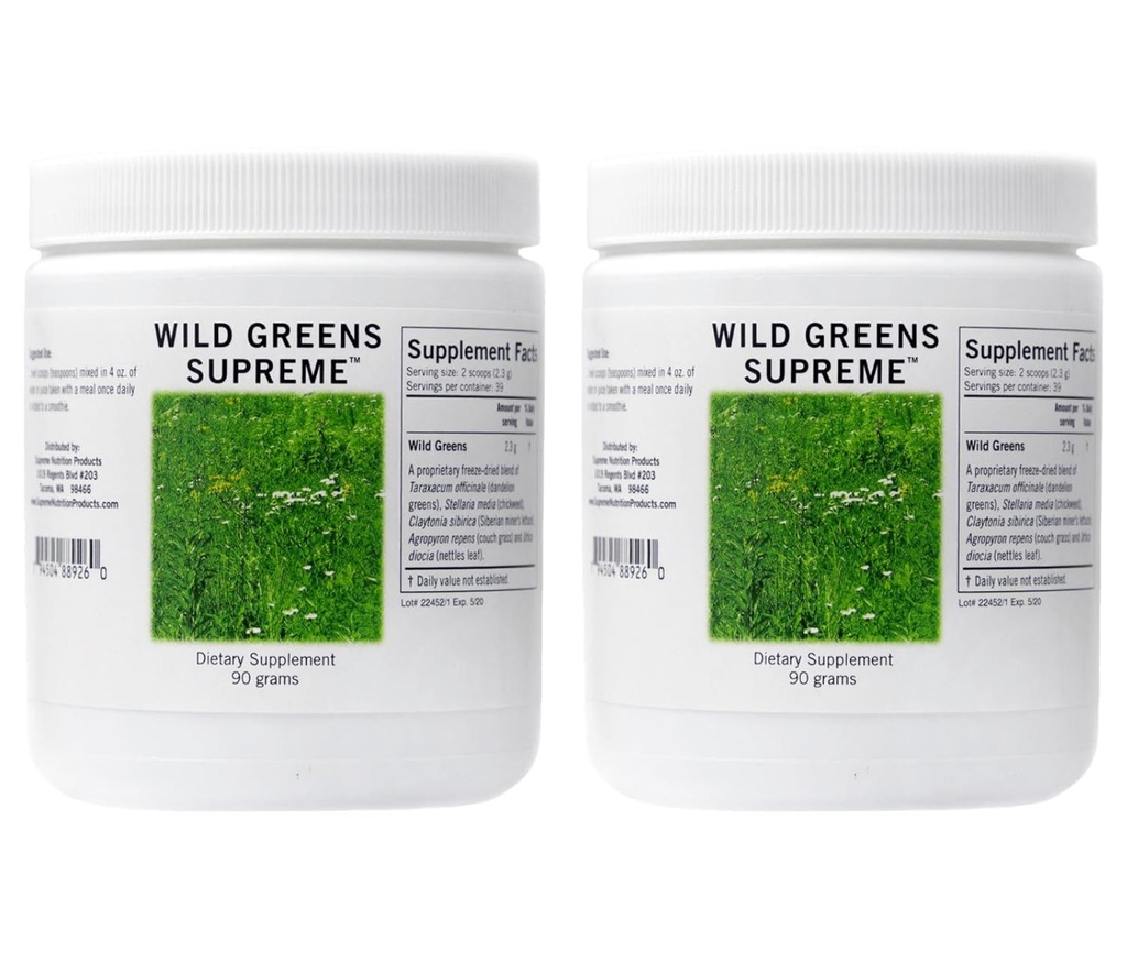 Supreme Nutrition Wild Greens Supreme, Pure 90 Grams Herbal Combination Powder (Pack of 2)