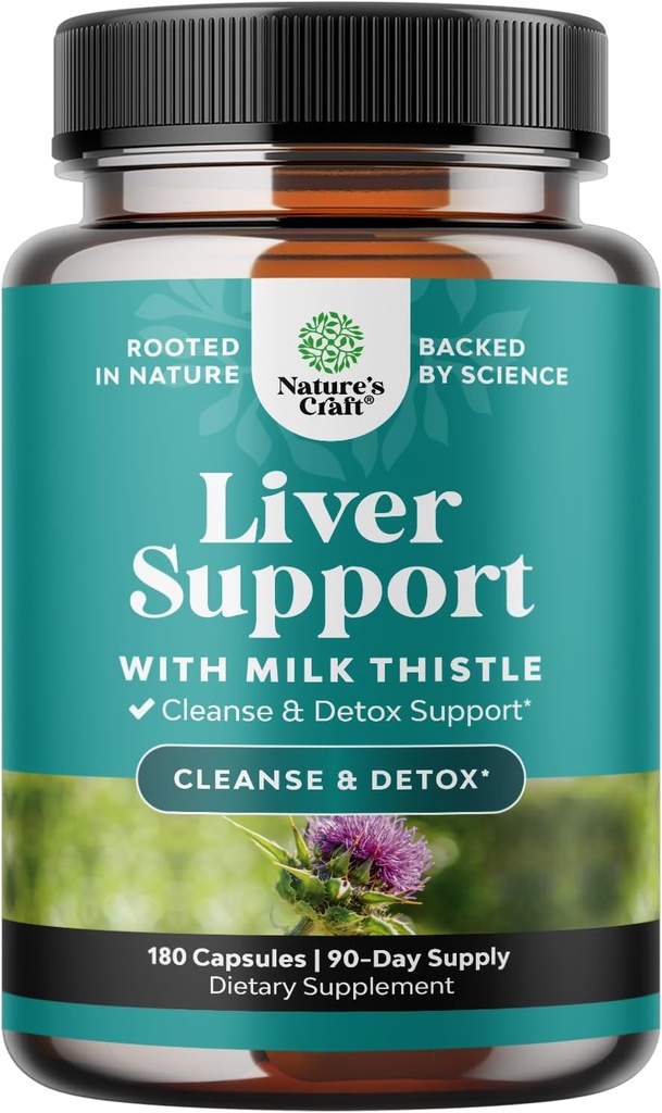 Liver Cleanse Detox & Repair 180 Κάψουλες - Βότανο Γάλα Υποστήριξης Thistle συμπλήρωμα - Silymarin Γάλα Thittle Συμπληρώματα με Dandelion Root, Choline, Beetroot & Artichoke Extract